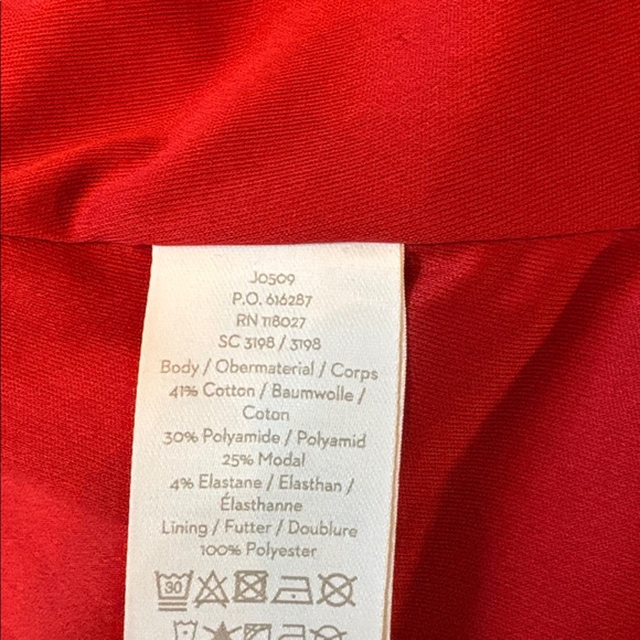 Boden Nerissa Ponte Dress Red Size 16 Midi 3/4 Sleeve Pockets Classiccore - Picture 8 of 9